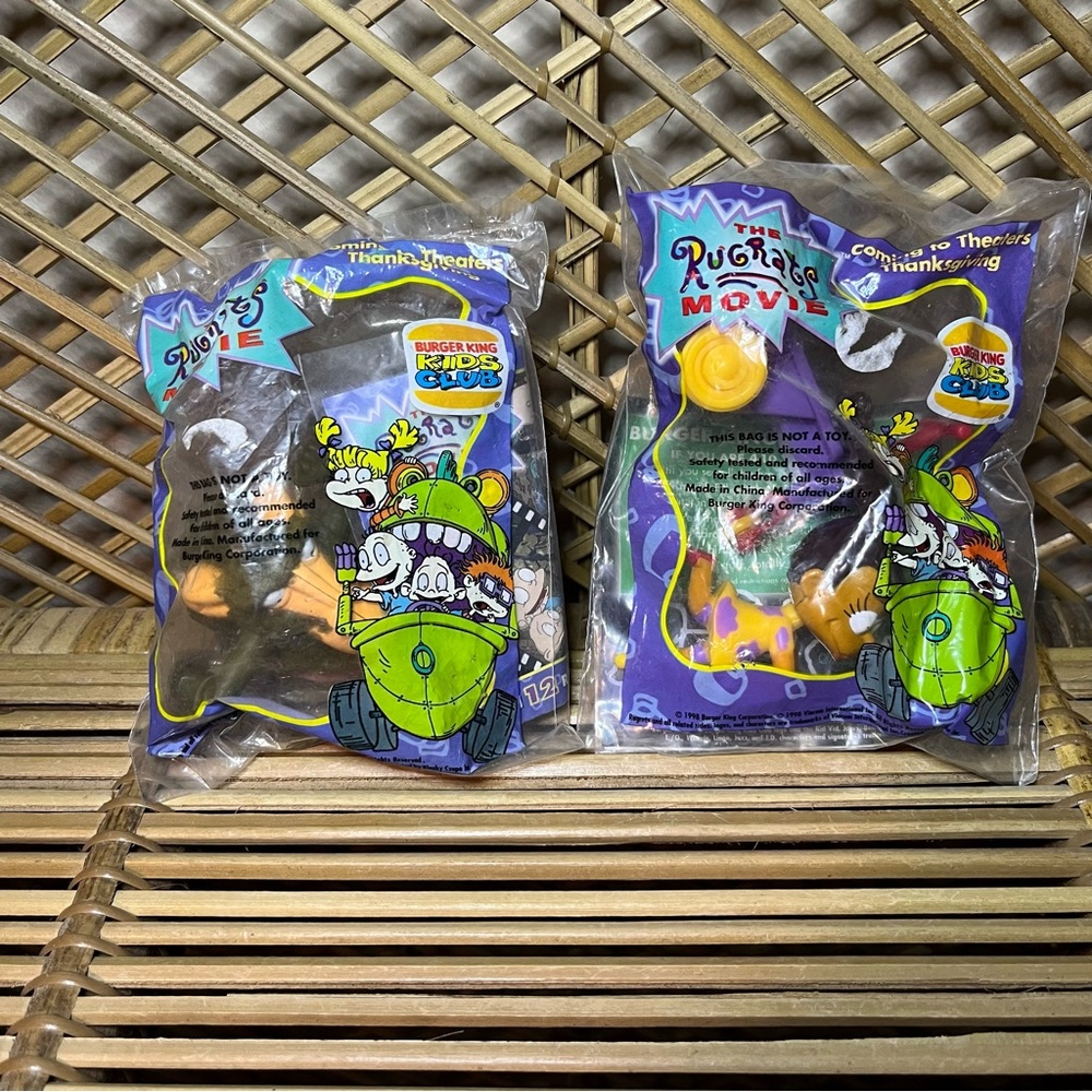 NEW Vintage 1998 Nickelodeon Burger King Club Rugrats Toys Pair